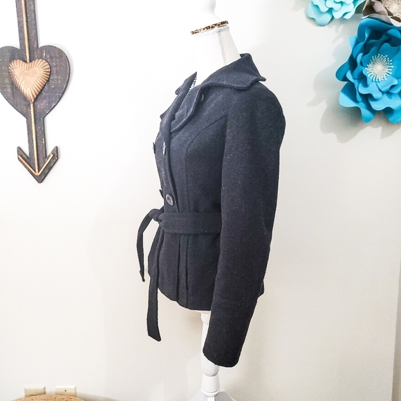 ZARA BASIC WOOL COAT JACKET DRESSY GREY GRAY BLACK - Picture 3 of 8